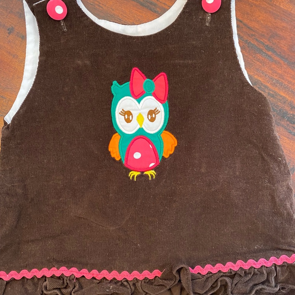 Sweet south owl brown corduroy outfit size 24 months
